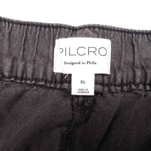 Anthropologie Pilcro Linen Drawstring Pants Oxford Black - XL - Picture 10 of 13